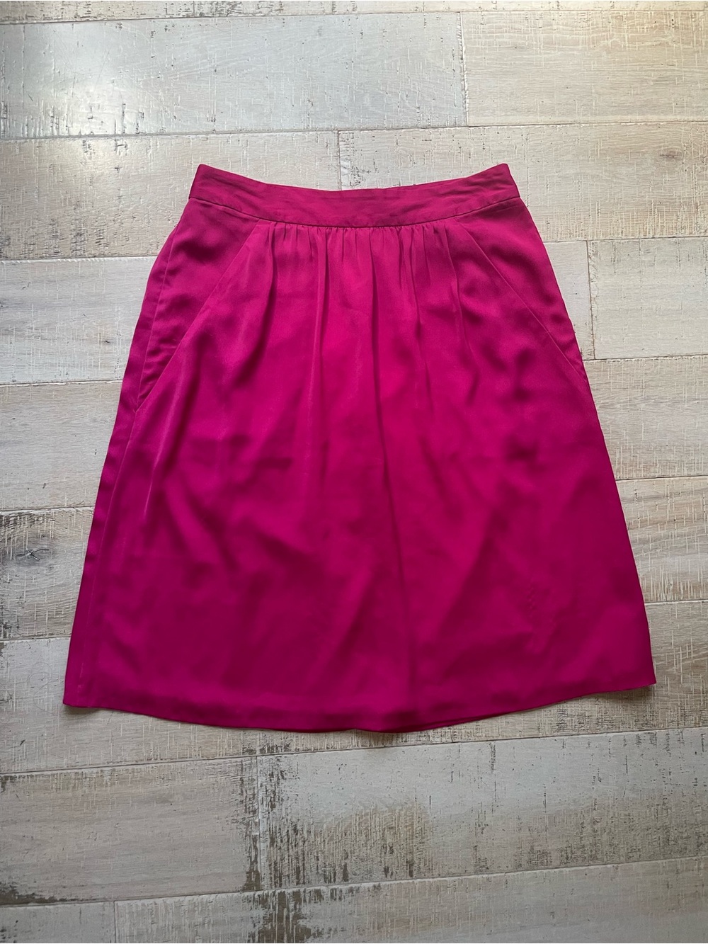 Gap Women’s Skirt Size 8 Fuchsia A-Line Pleated Midi Skirt with Pockets Pink